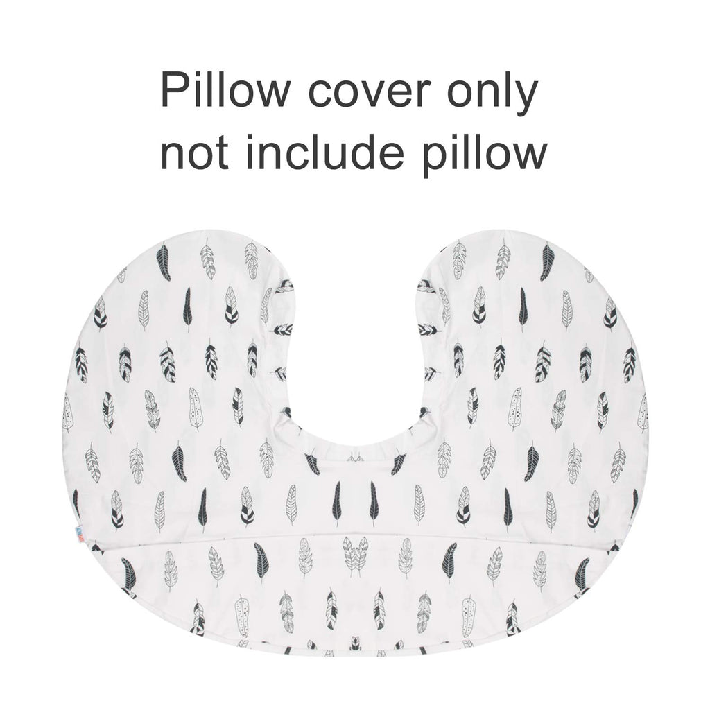 Nursing Pillow Cover Slipcover,Soft and Comfortable,Feathers Design,Maternity Breastfeeding Newborn Infant Feeding Cushion Cover ZT01